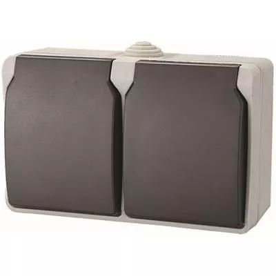 VÄGGUTTAG UTANPÅLIGGANDE 2VÄGS IP44 - 007000593