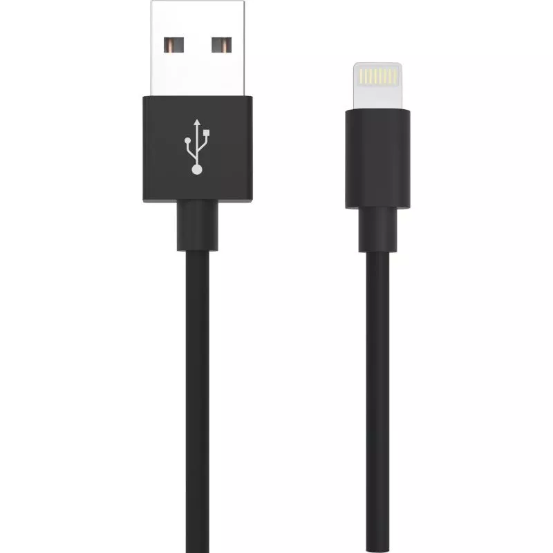 LADDKABEL USB A LIGHTNING SVAR 1,2M