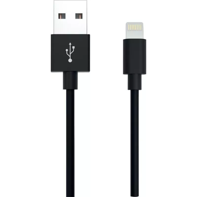 LADDKABEL USB A LIGHTNING SVART 2M