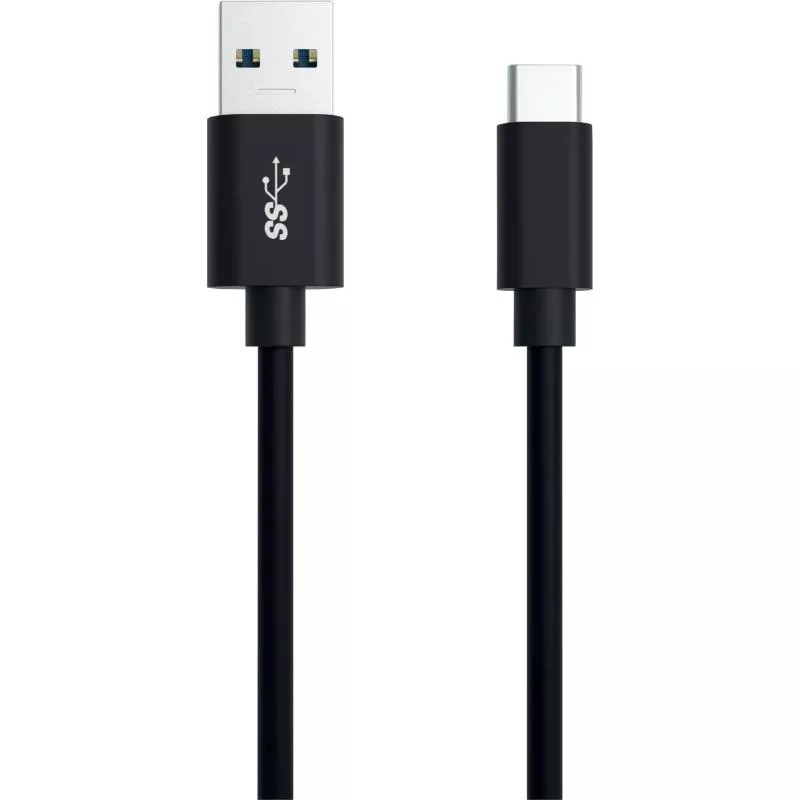 LADDKABEL USB A USB C SVART 2M