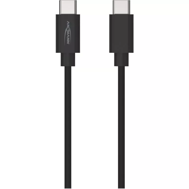 LADDKABEL USB C USB C SVART 1,2M
