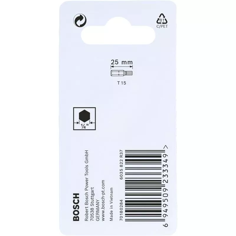 BITS T15 IMPACT 25MM 2ST