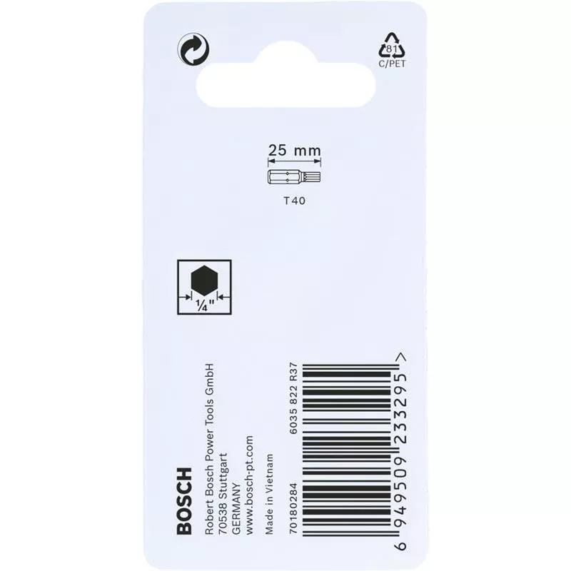 BITS T40 IMPACT 25MM 2ST