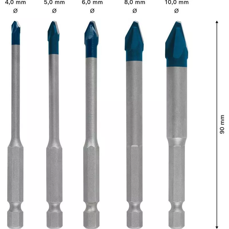 BORRSET HEX HARDCERAMIC 4-10MM 5ST