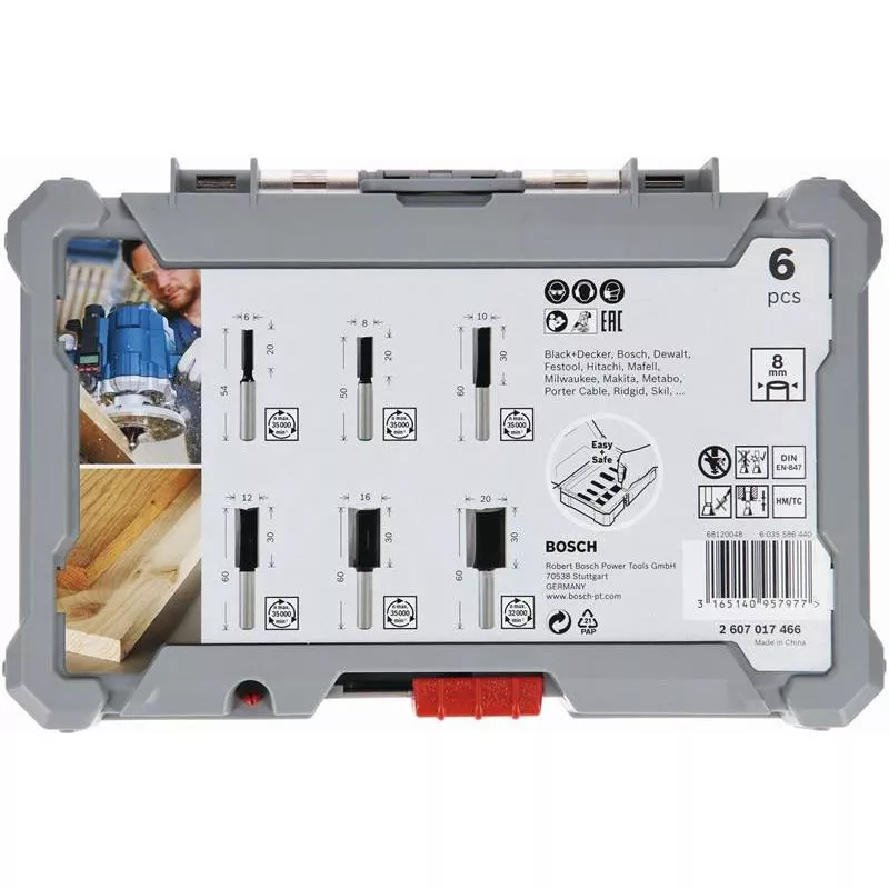 FRÄSSTÅLSET HM NOTFRÄSAR 8MM 6ST