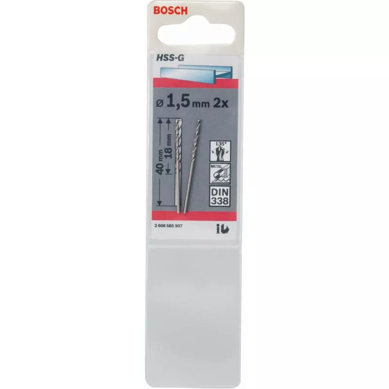 METALLBORR HSS-G S 1,5X40MM 2ST