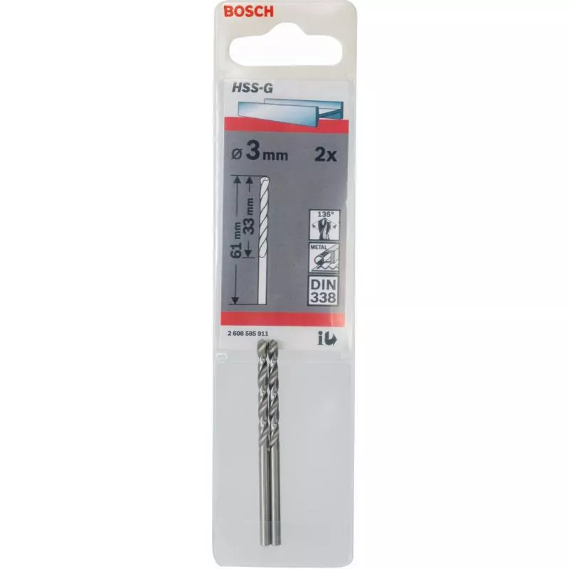 METALLBORR HSS-G S 3,0X61MM 2ST