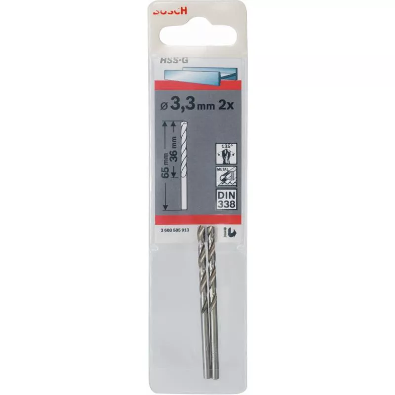 METALLBORR HSS-G S 3,3X65MM 2ST