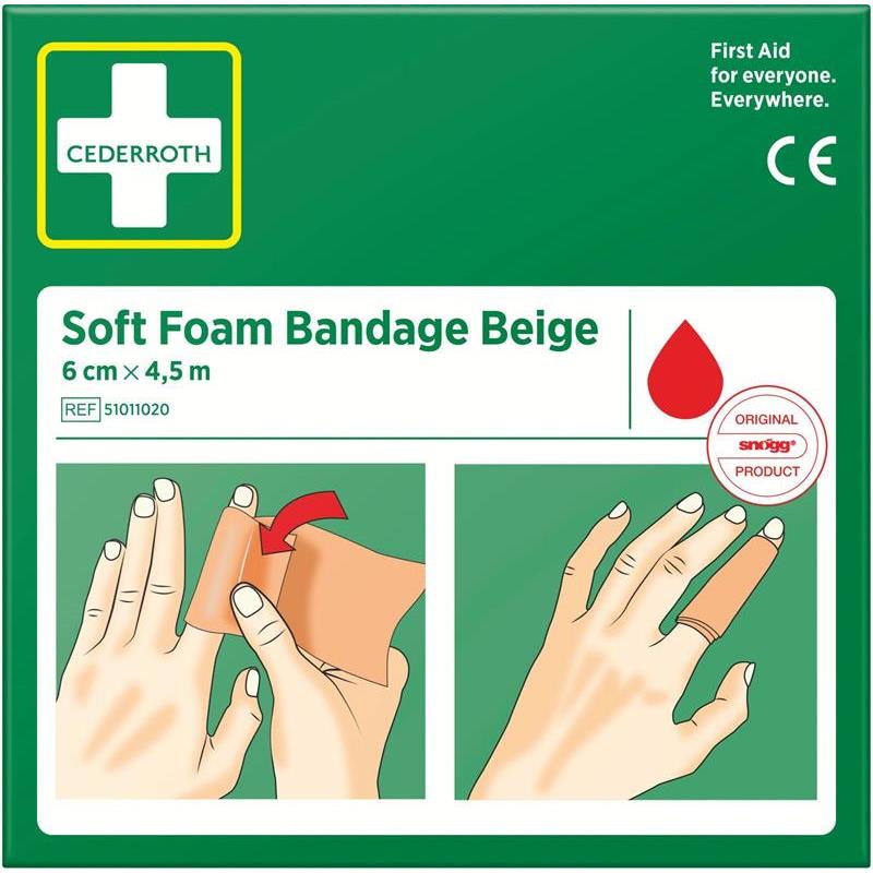 BANDAGE SOFT FOAM BEIGE 6CM 4,5M
