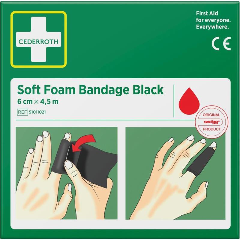 BANDAGE SOFT FOAM BLACK 6CM 4,5M