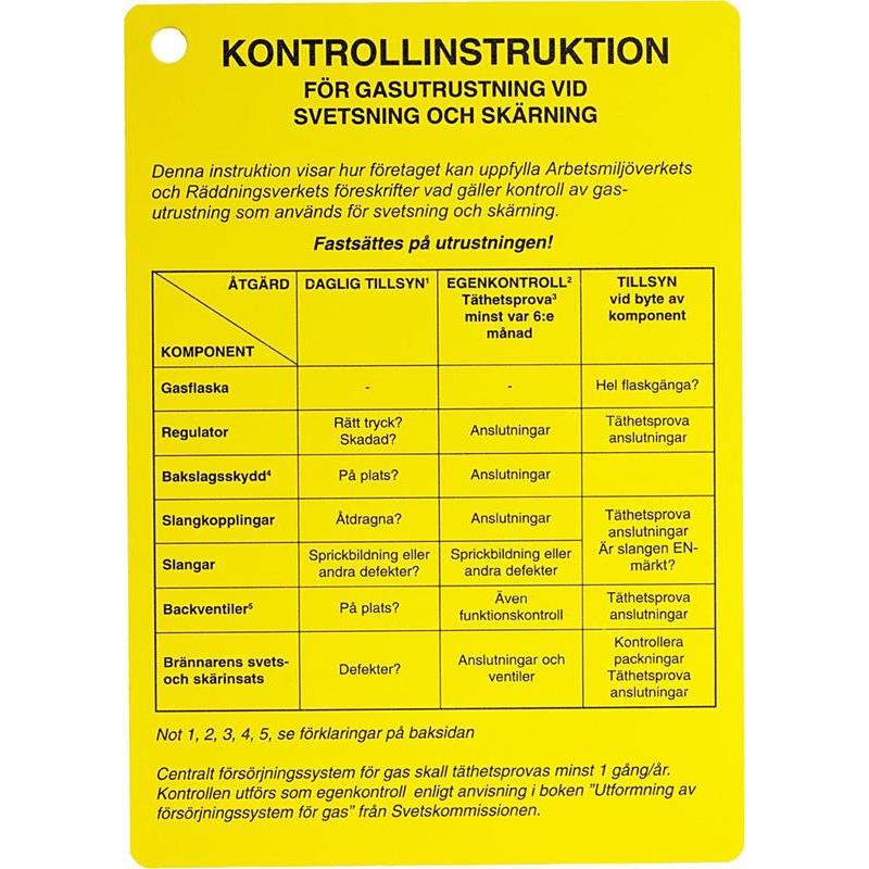 KONTROLLINSTR (GULA KORTET)