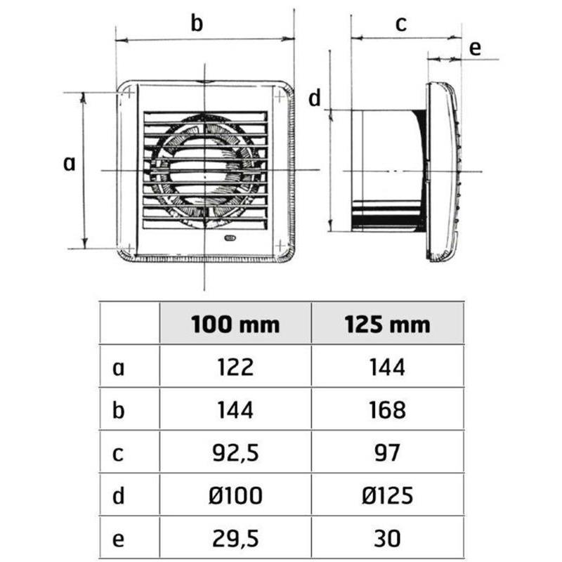 BADRUMSFLÄKT 125B TH FLEXIT TIMER