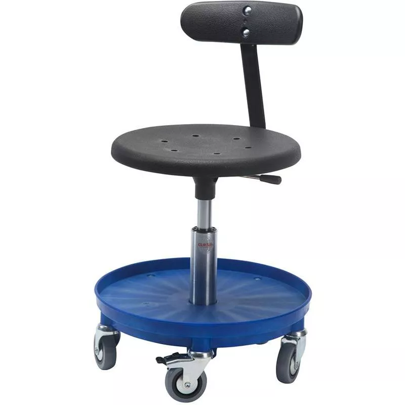 ÅKSTOL PU MED RYGGSTÖD OCH BLÅ