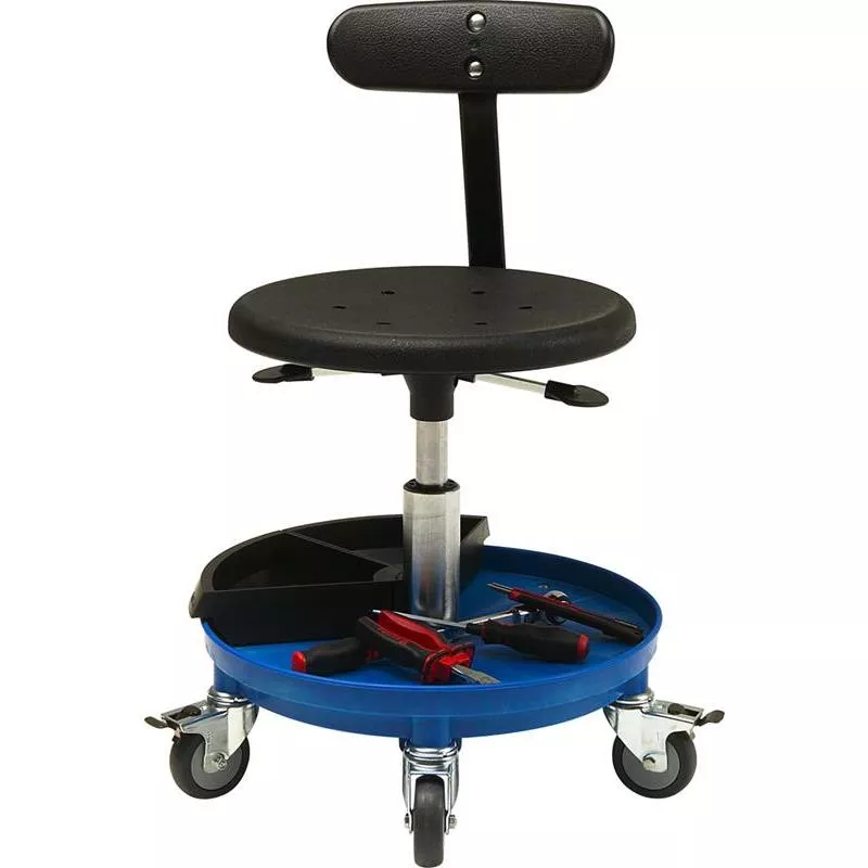 ÅKSTOL PU MED RYGGSTÖD OCH BLÅ