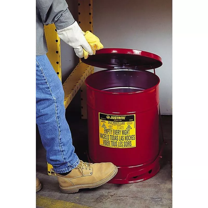 AVFALLSBEHÅLLARE STÅL RÖD DIAM