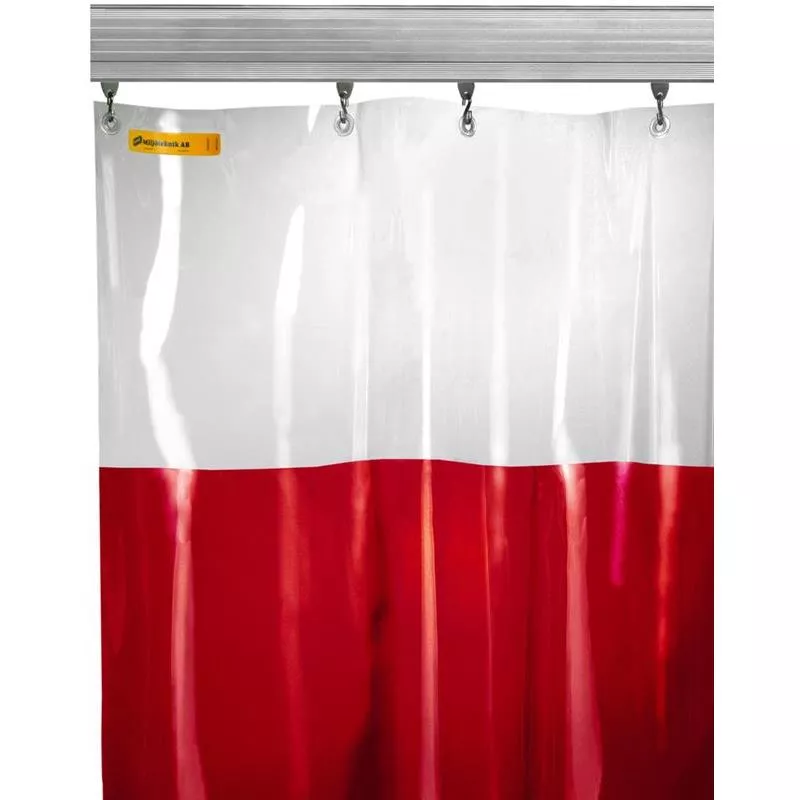 DRAPERI KOMBI KLARTRANSP/RÖD