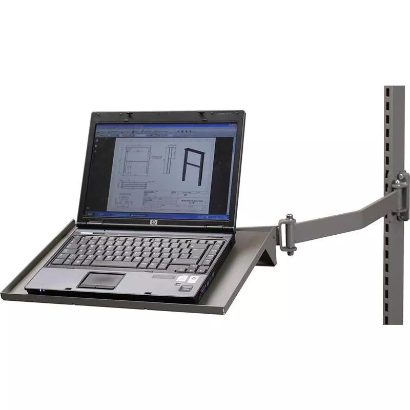 HYLLA LAPTOP/PLASTBACKAR GRÅ