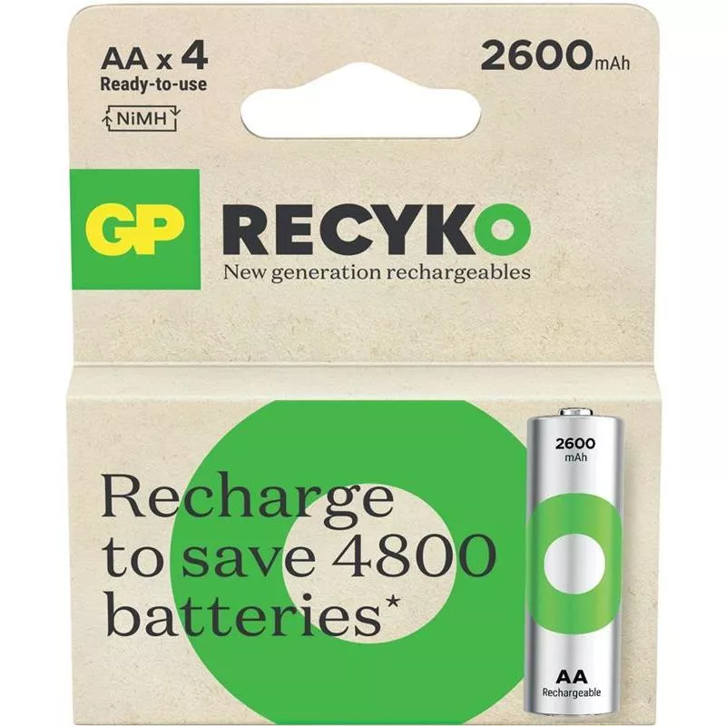 BATTERI AA 2600MAH 4P RECYKO