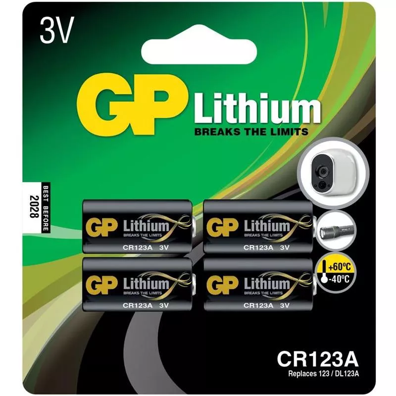 BATTERI LITHIUM FOTO CR12 3A GP 4ST