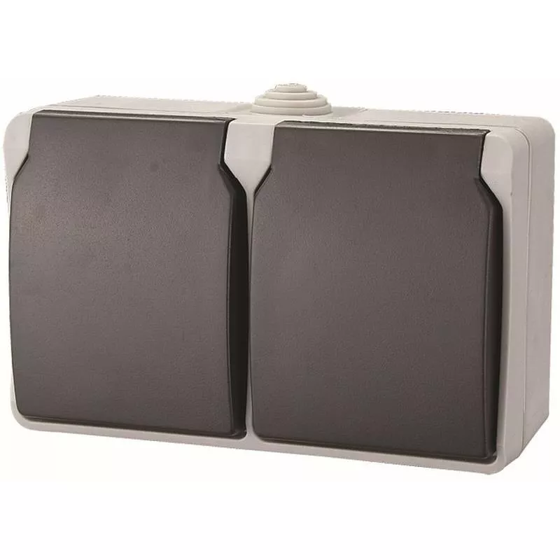 VÄGGUTTAG UTANPÅLIGGANDE 2VÄGS IP44