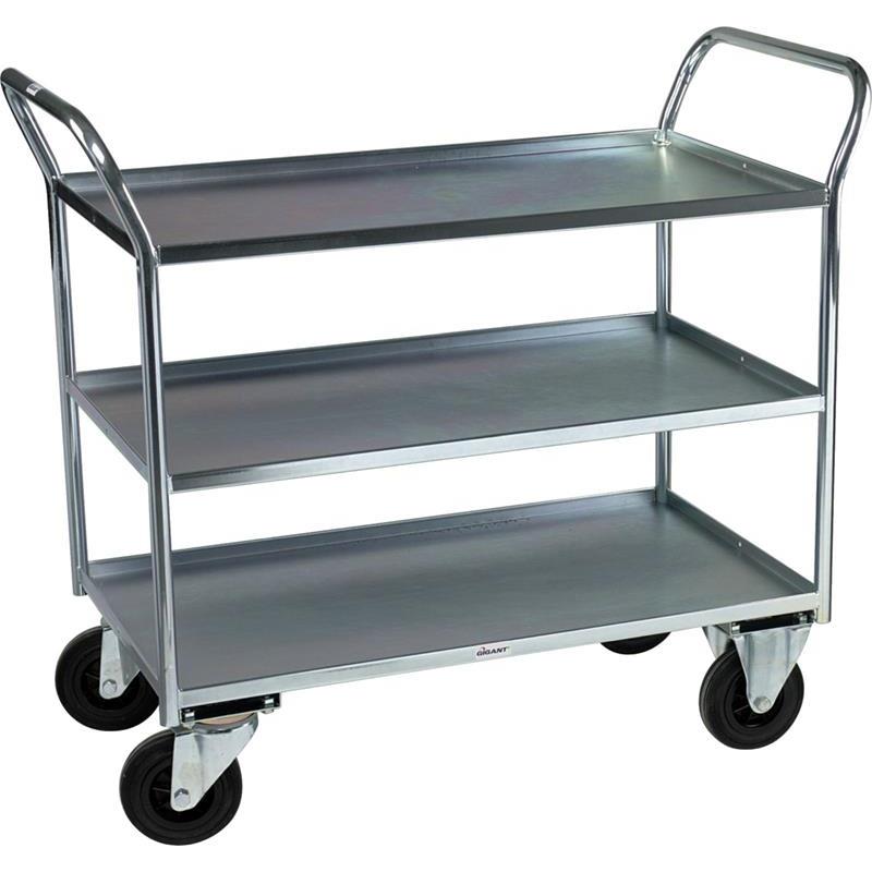 BORDSVAGN I PLÅT 3 HYLLOR MED