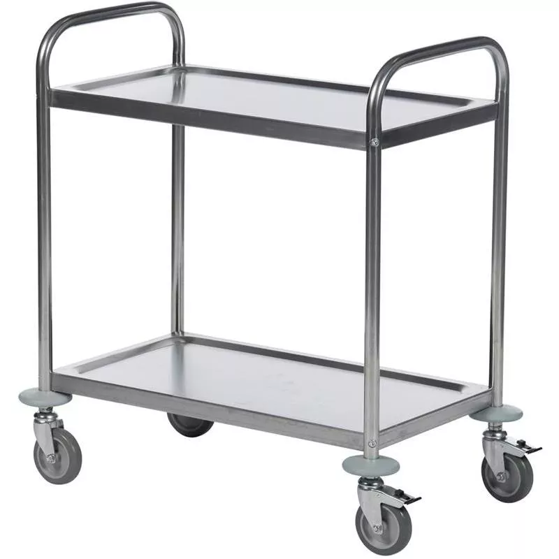 BORDSVAGN ROSTFRI 2 HYLLOR MED