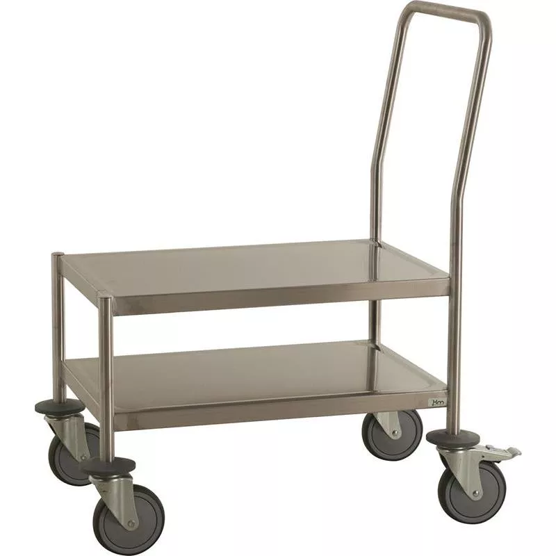 PLATÅVAGN 2 HYLLOR ROSTFRI MED