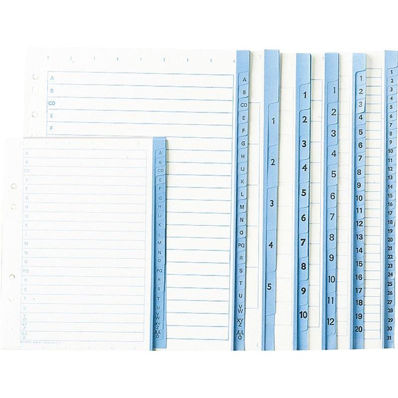 PÄRMREGISTER BLÅ FLIKAR A-Ö 90G A4