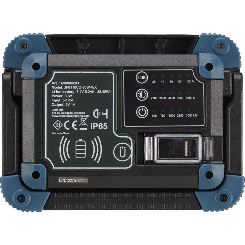 Arbetslampa med trådlös laddning