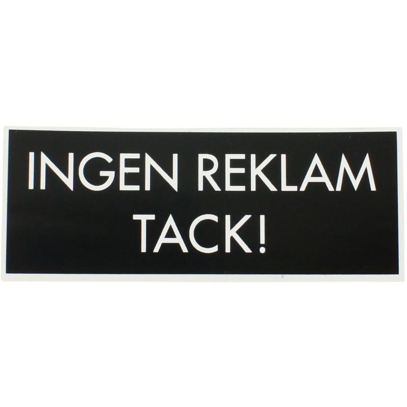 DEKAL MILLERS INGEN REKLAM SVART