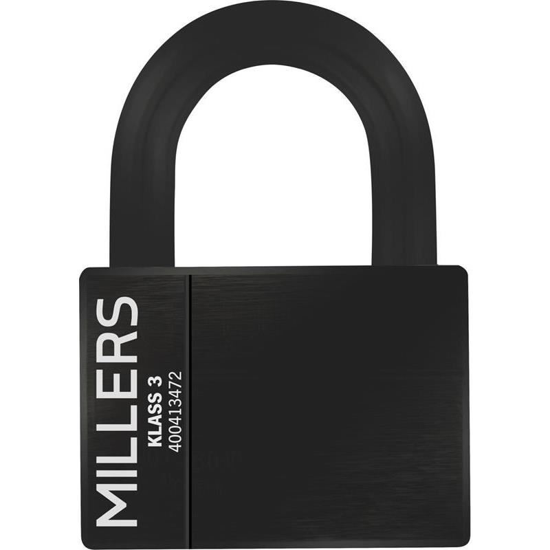 HÄNGLÅS MILLERS KLASS 3 SVART 70MM