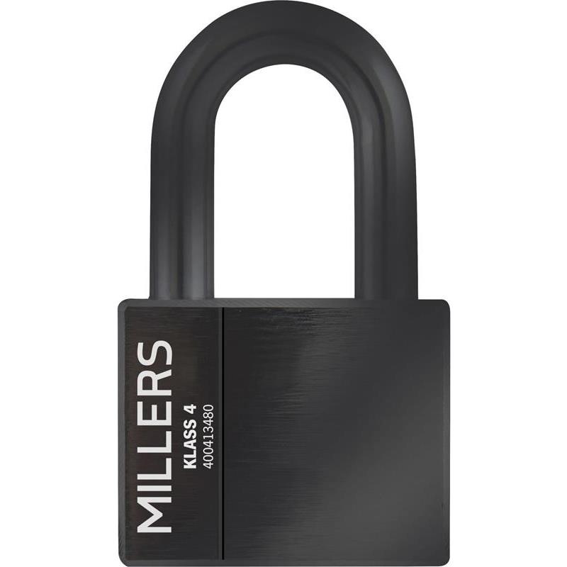 HÄNGLÅS MILLERS KLASS 4 SVART 72MM