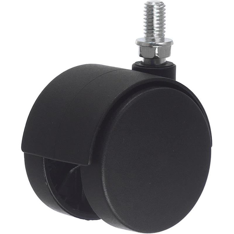 MÖBELHJUL MED TAPP SVART 50MM