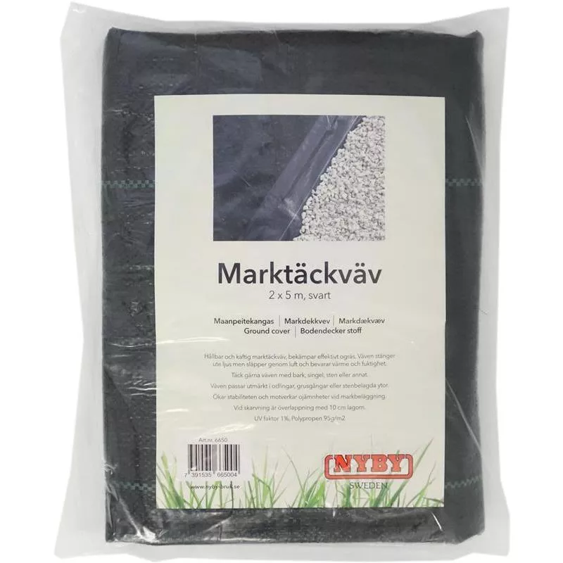 MARKTÄCKVÄV SVART 2X5M