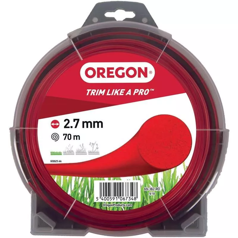 TRIMMERTRÅD RÖD RUND 2,7MM 70M