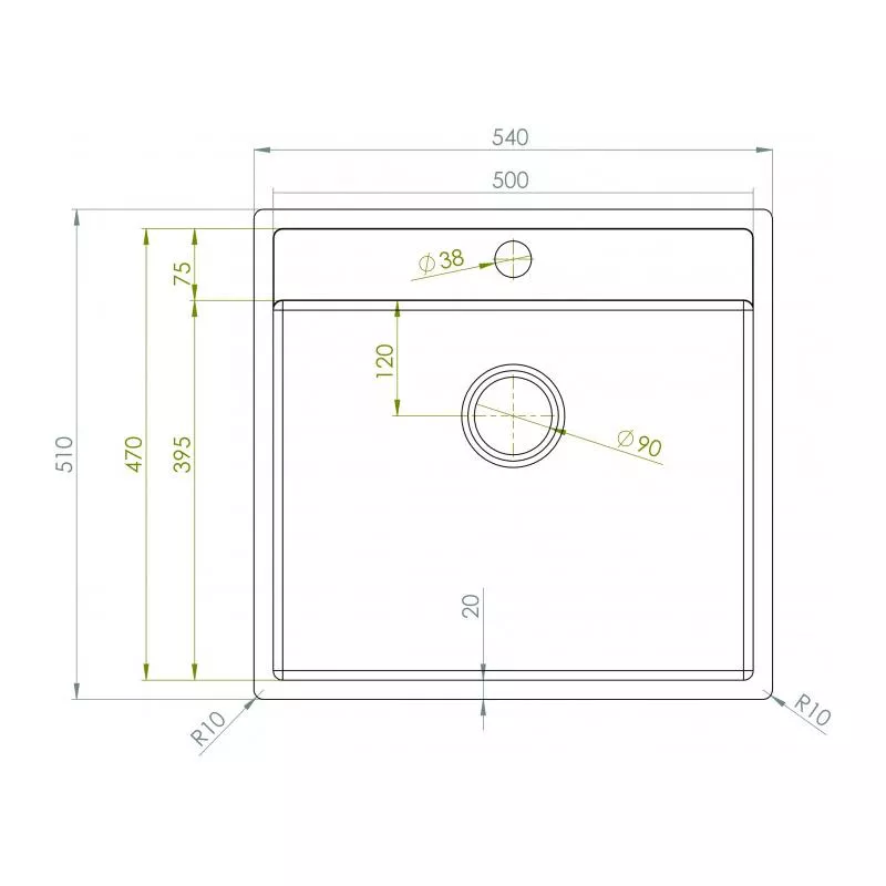 Disklåda - Enkelvask