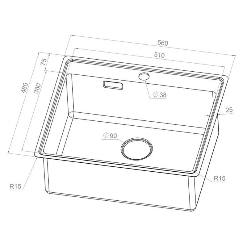 Disklåda - Enkelvask