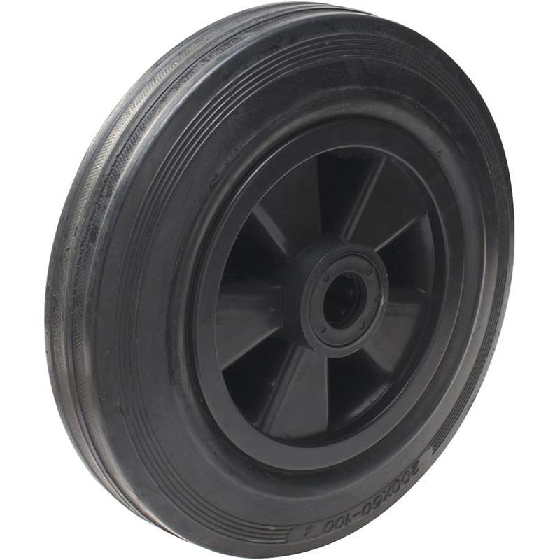 HJUL SVART GUMMI PÅ PLASTFÄLG