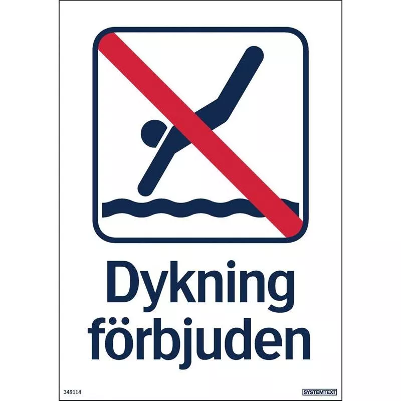 SKYLT DYKNING FÖRBJUDEN AL