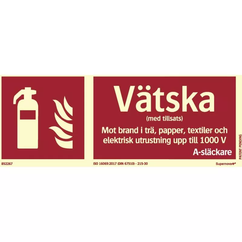SKYLT VÄTSKESLÄCKARE SN+