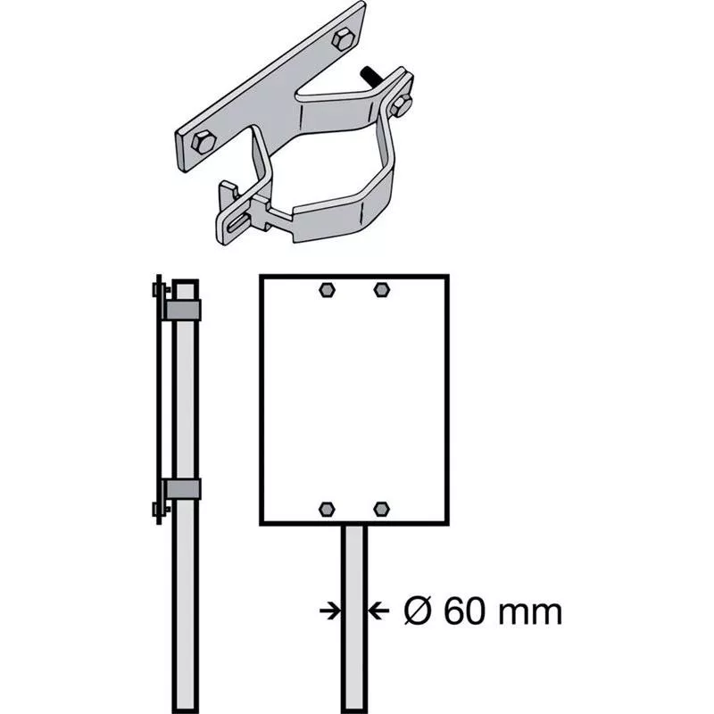 STOLPFÄSTE FÖR PLANA SKYLTAR AL