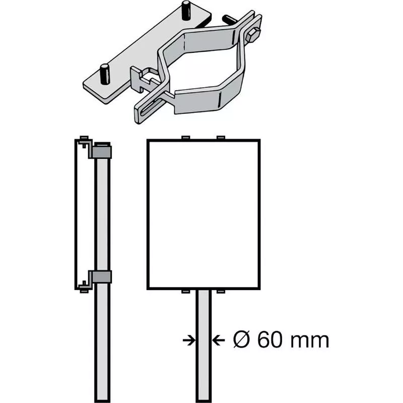 STOLPFÄSTE SKYLTAR RÖR 60MM